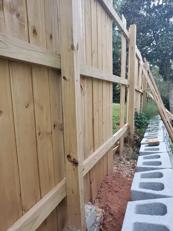 Fence installation progress